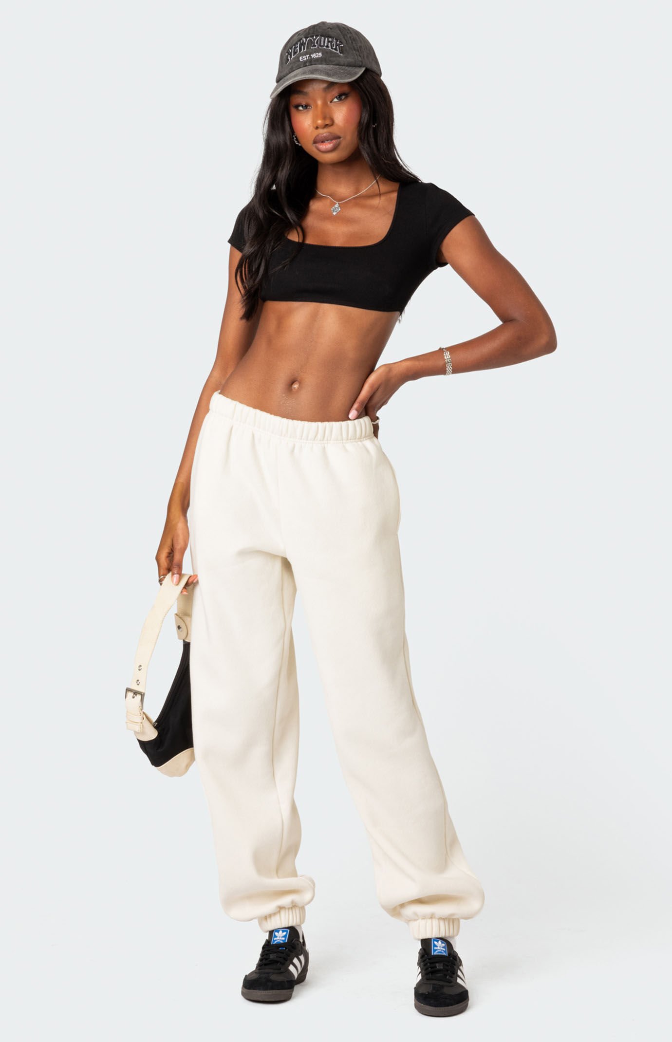 Edikted Square Neck Ribbed Crop Top