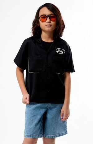 Medium Blue Baggy Denim Shorts image number 3