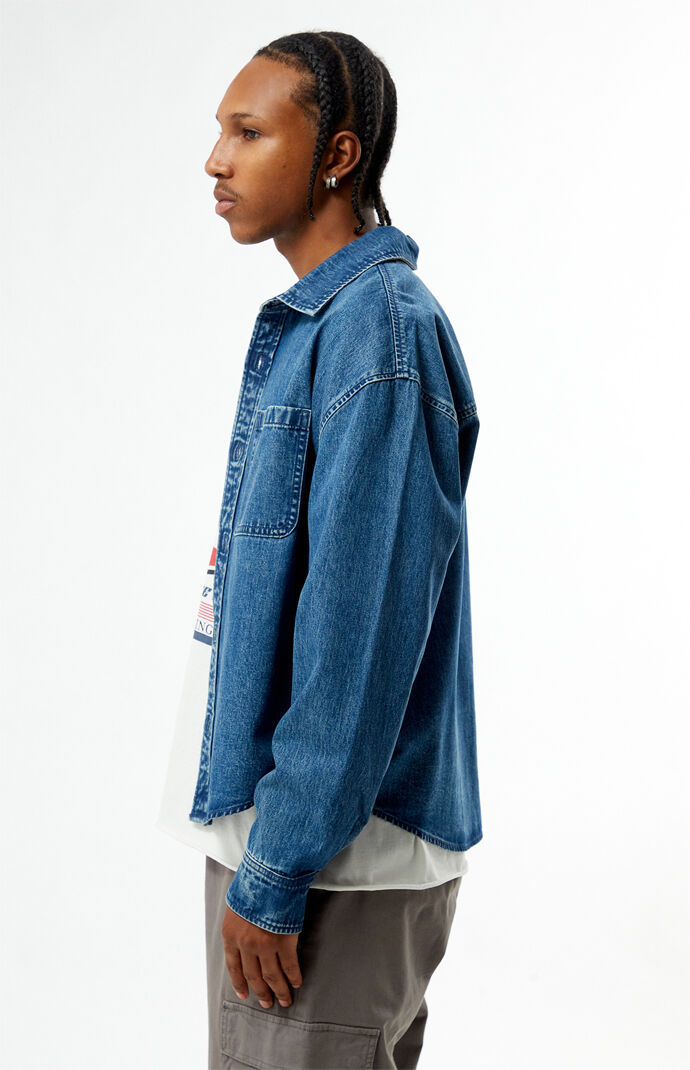Pacsun Medium Blue Denim Shirt | Pacsun