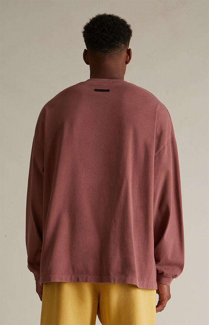 【FOG Essentials】Crimson Heavy Long Sleeve T-Shirt Fear of God Essentials Crimson Heavy Long Sleeve T-Shirt