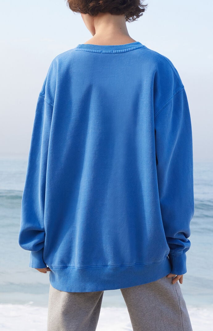 John Galt Electric Blue Erica Oversized Crew Neck Sweatshirt | Pacsun
