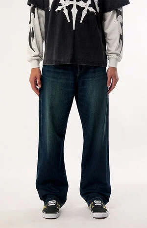 Dylan Baggy Jeans Layered Pocket Dark Wash image number 1