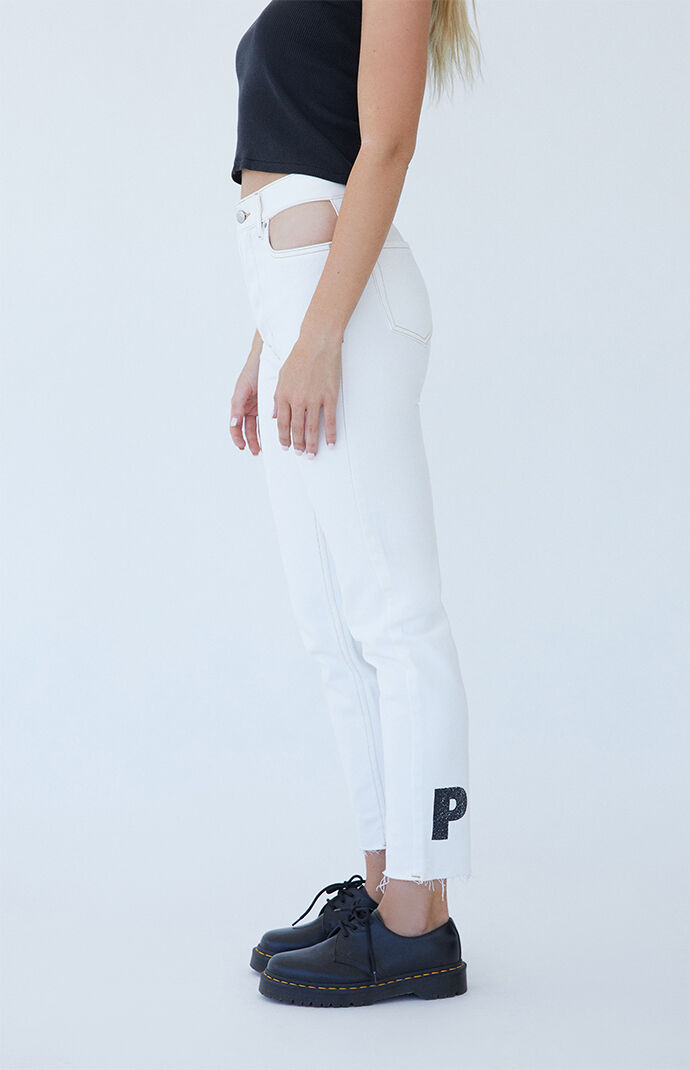 By PacSun White Cutout Ultra High Waisted Slim Fit Jeans