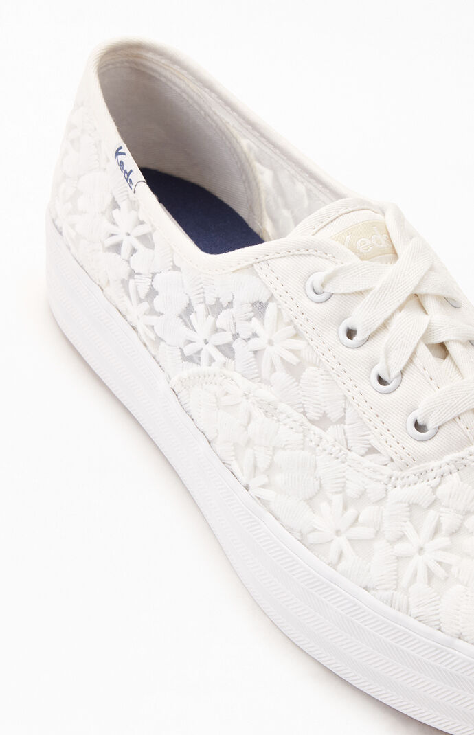 Women's Triple Embroidery Platform Sneakers