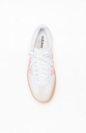 Women's White & Pink Samba Sneakers image number 5