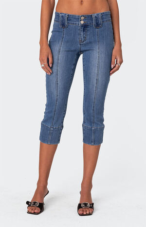 Jesse Low Rise Washed Capri Jeans image number 2