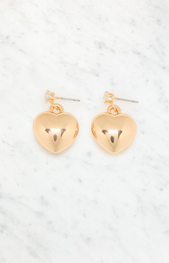 LA Hearts Puffy Heart Drop Earrings
