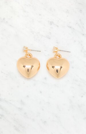 Puffy Heart Drop Earrings image number 1