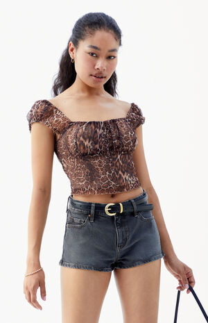 Black '70s Cutoff Micro Denim Shorts image number 2