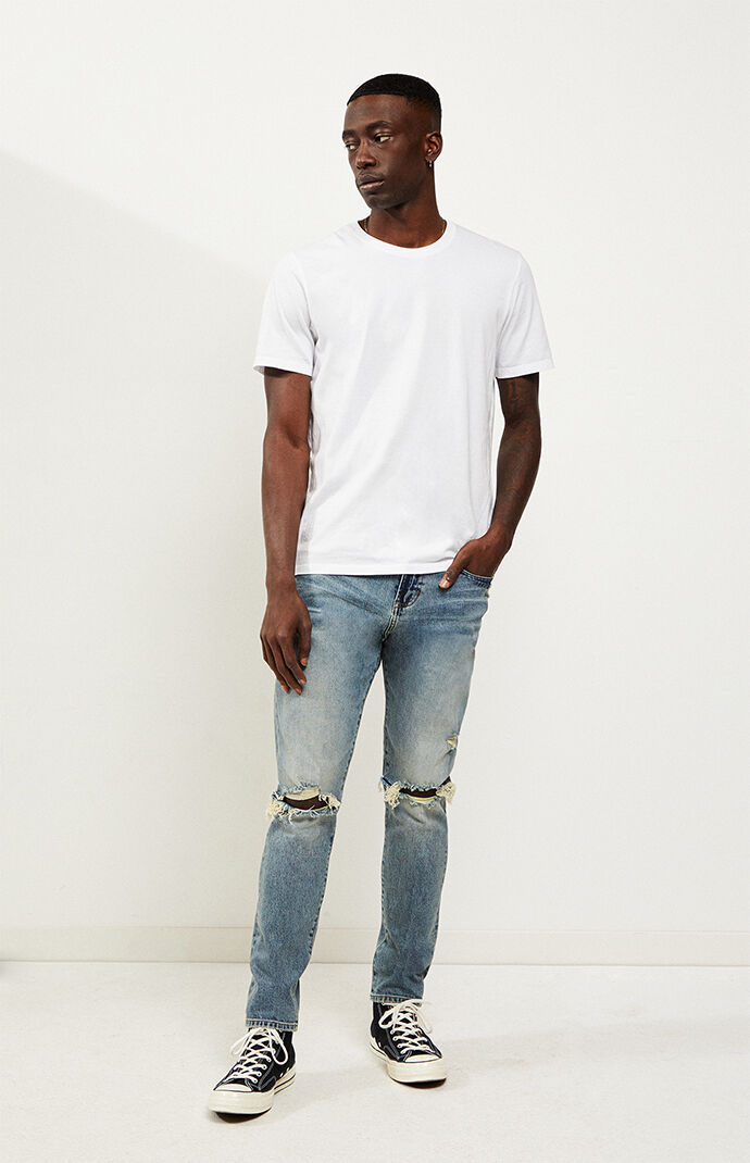 Medium Ripped Slim Taper Jeans