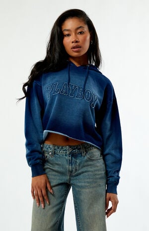 By PacSun Frayed Applique Cropped Hoodie
