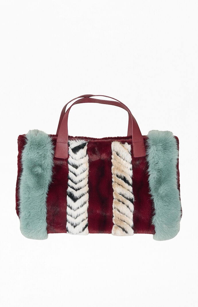 AZALEA WANG Multicolored Confidante Faux Fur Handbag
