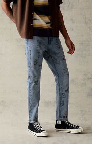 Slim Graffiti Print Jeans image number 4
