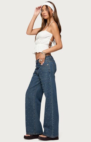 Esmay Studded Low Rise Jeans image number 4