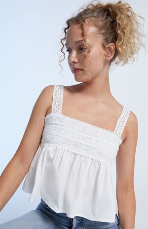 Lace Peplum Tank Top image number 2