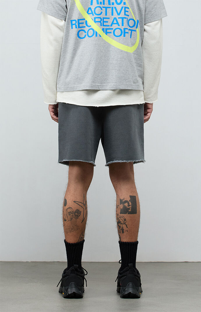 A.R.C. Active Washed Black Cutoff Fleece Sweat Shorts