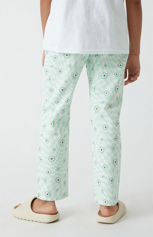 Pacsun Kids Checkerboard Flower Straight Leg Jeans