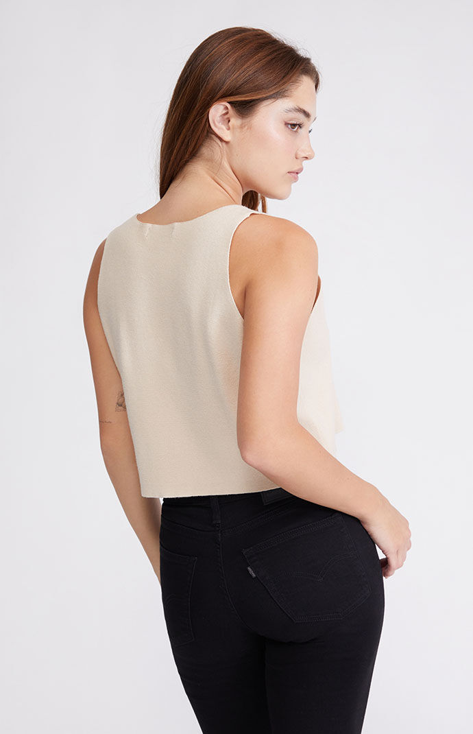 Kendall \u0026 Kylie Women's Fitted Sweater Vest in Sand - Size Xs