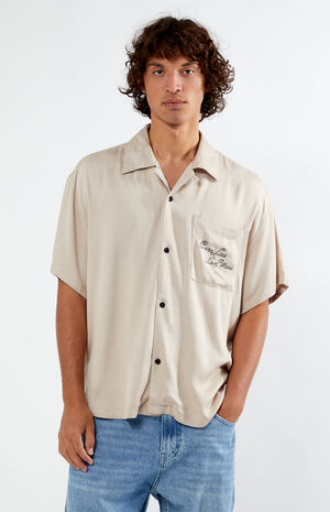 Care Less Embroidered Tencel Camp Shirt image number 1