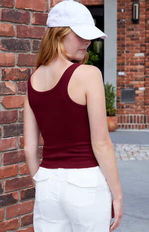 Burgundy Basic Tank Top image number 3