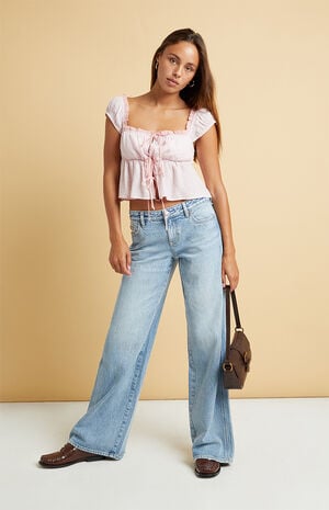 Mae Tie Front Contrast Top image number 4