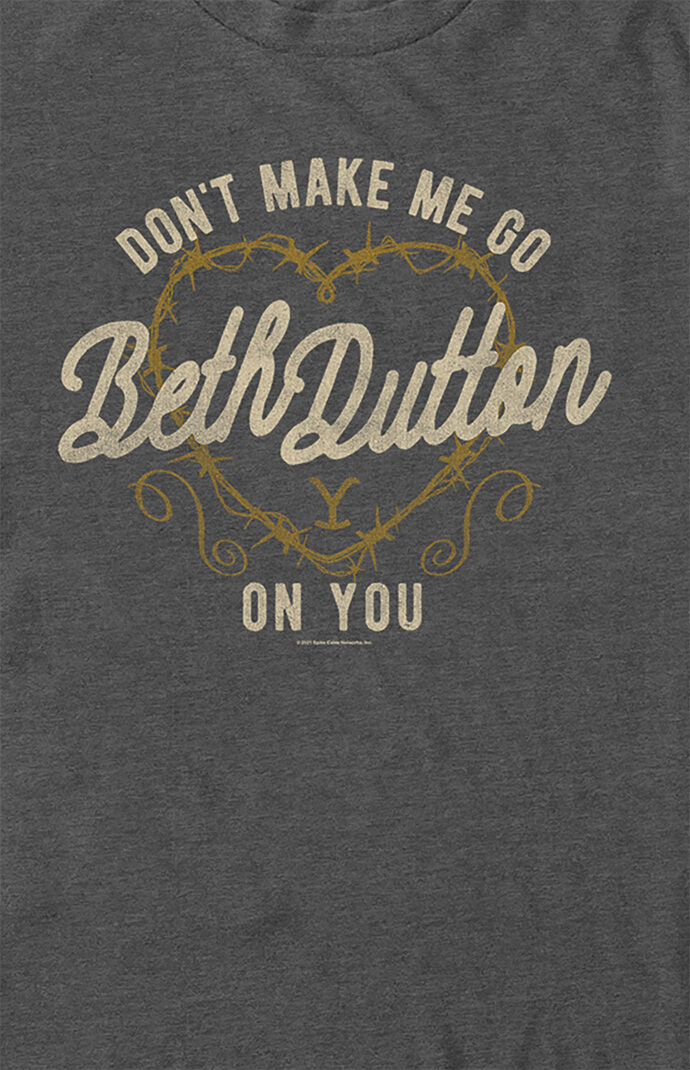 Women's Yellowstone Beth Dutton T-Shirt In Charcoal - Size Medium