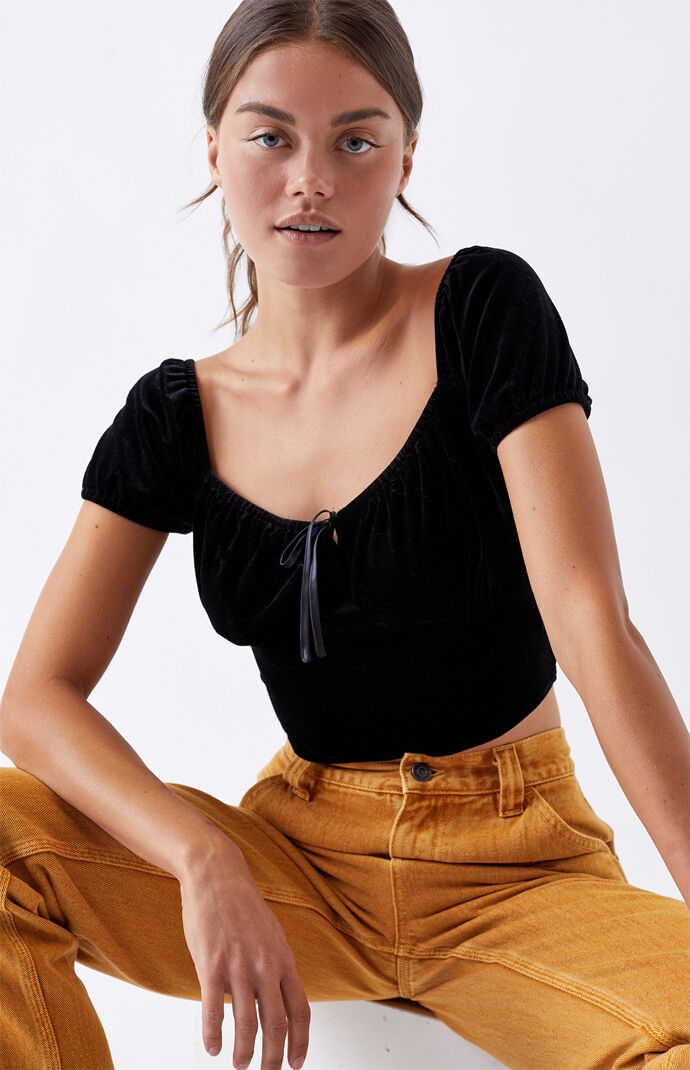 Velvet Crop Top