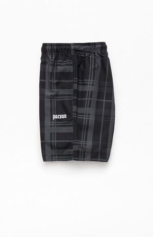Black&nbsp;Plaid&nbsp;Eco 6.5" Swim Trunks image number 3