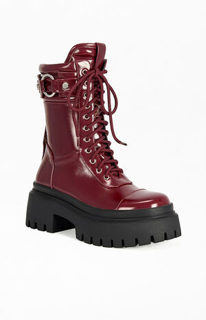 Women's Wednesday Burgundy Platform Booties image number 2