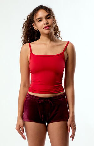 Maroon Velour SST Hot Shorts image number 3