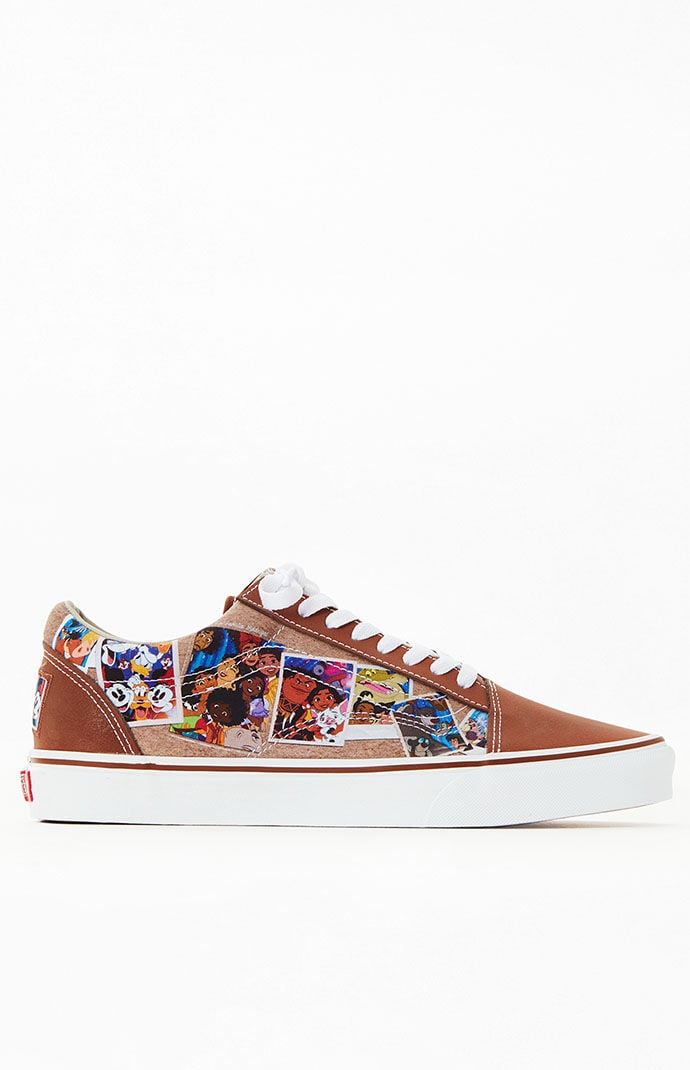 Disney old skool vans white top