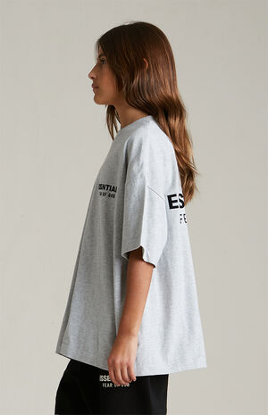 Kids Light Heather Grey Crew Neck T-Shirt image number 3