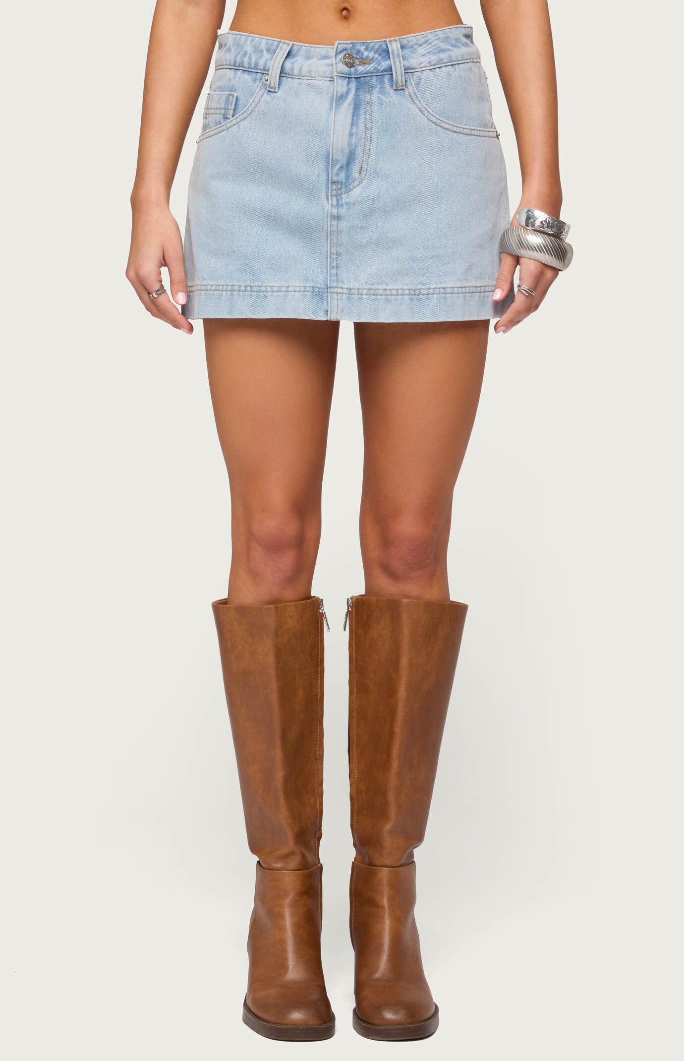 Edikted Shanice Denim Mini Skort