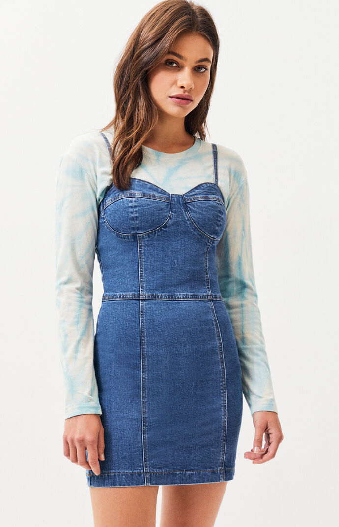 denim bustier dress