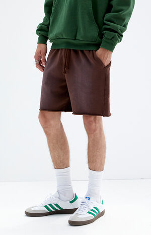 Brown Acid Wash Sweat Shorts image number 3