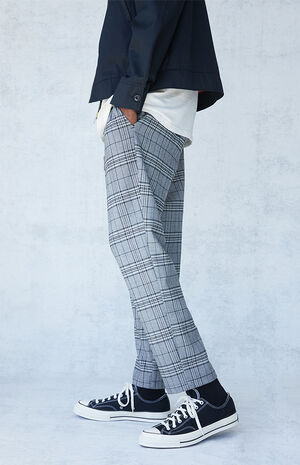 Gray Plaid Menswear Trouser Pants image number 1