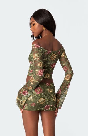 Orchard Printed Sheer Lace Top image number 5