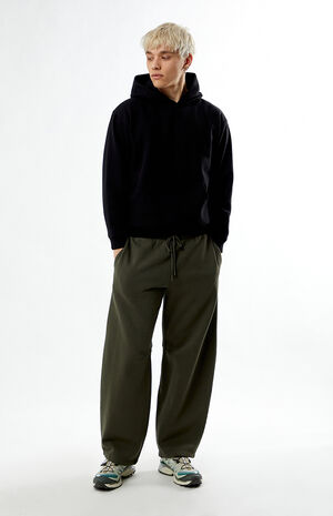 Black Solid Color Hoodie image number 4