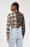 Long Sleeve Split Plaid Top Long Sleeve Split Plaid Top image number null