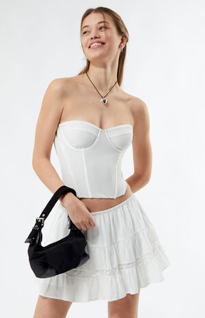 Mesh Lace Tiered Mini Skort image number 2