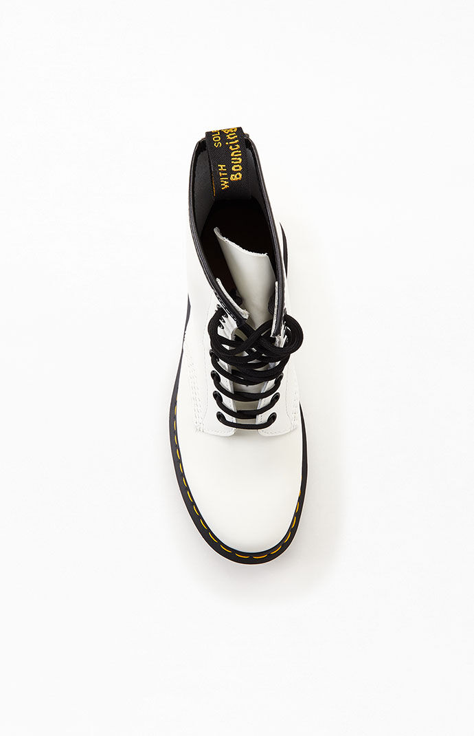 White 1460 Mono Smooth Leather Lace Up Boots
