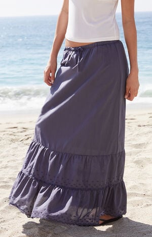 Navy Olive Maxi Skirt image number 2