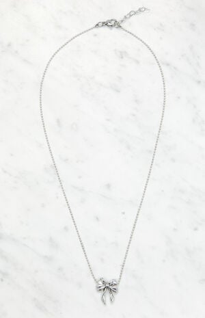 Silver Bow Necklace image number 1