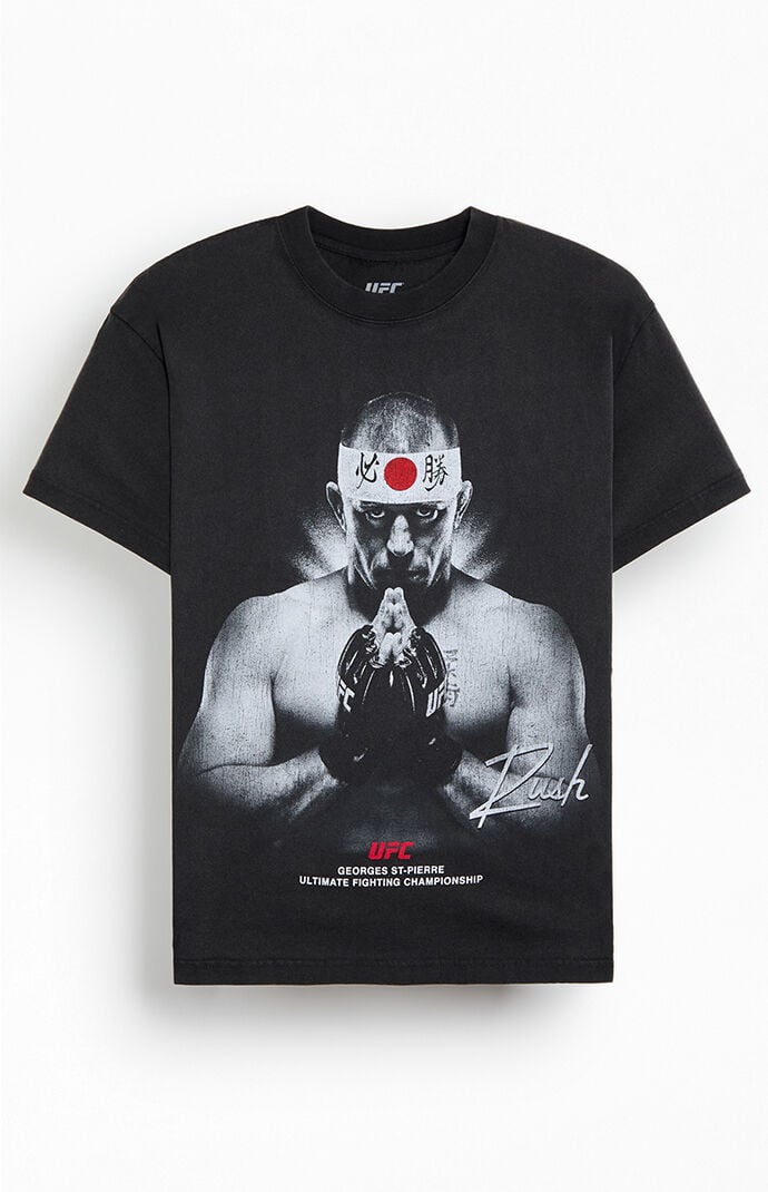 Ufc Men's St. Pierre Sensei T-shirt In Washed Black