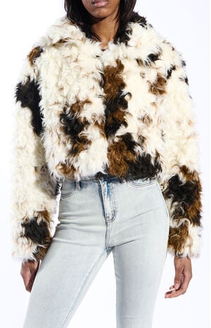 Enora Cow Faux Fur Jacket image number 3