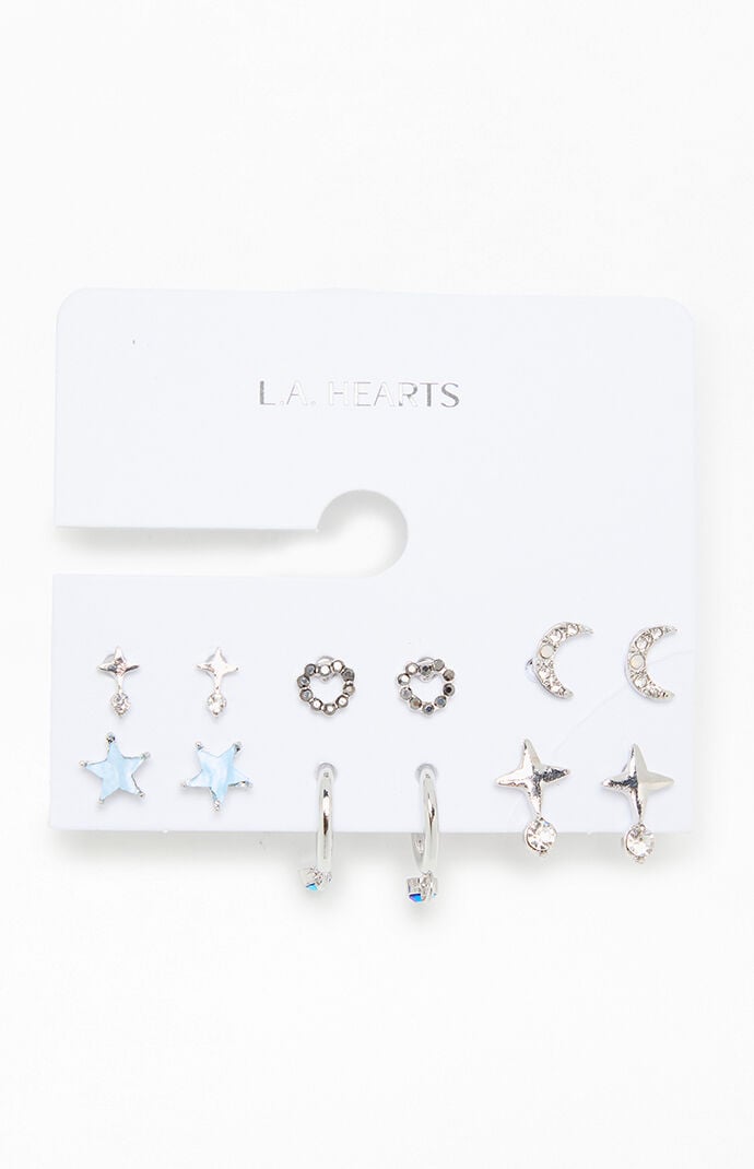 LA Hearts 6 Pack Star Earrings