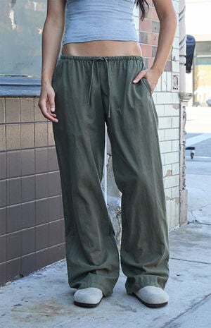 Green Anastasia Low Rise Baggy Pants image number 2