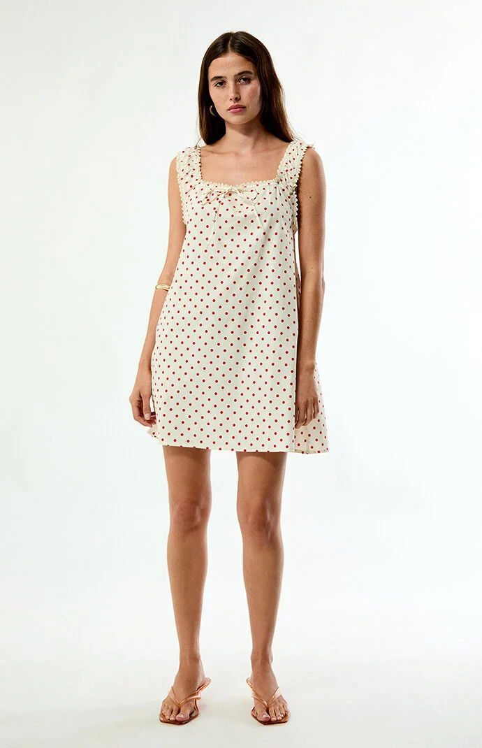 WEWOREWHAT Polka Dot Babydoll Dress