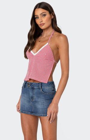 Charmaine Open Back Gingham Top image number 4