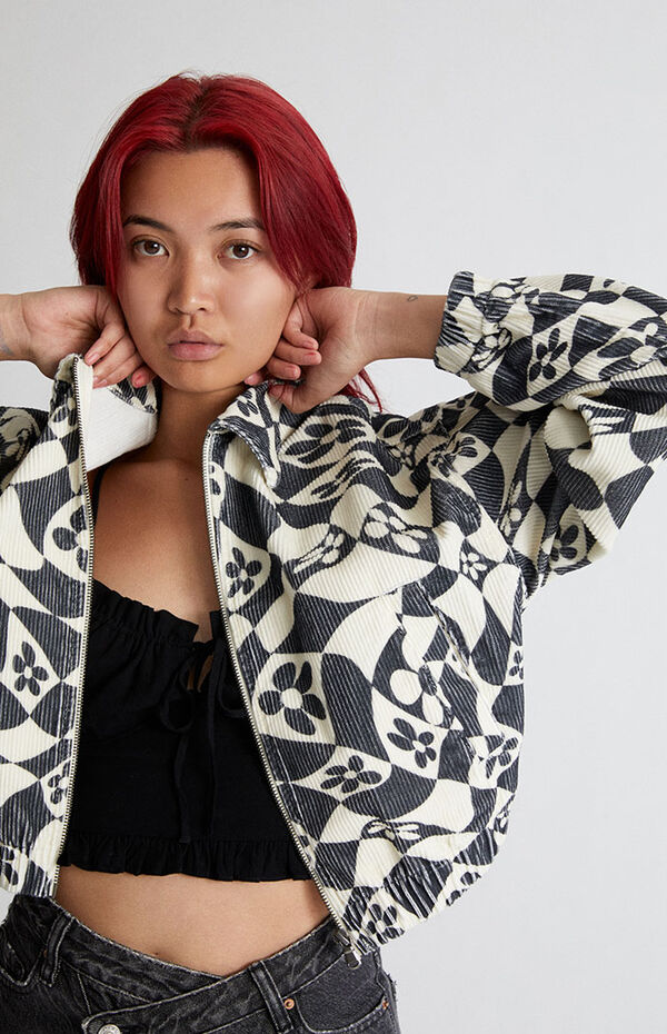 PacSun Warped Floral Cropped Jacket | PacSun